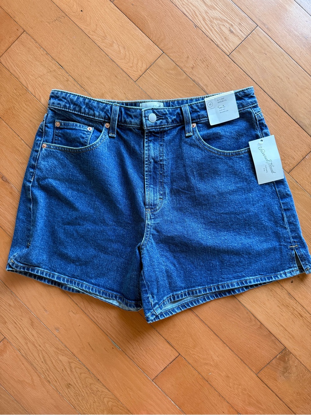 Universal Thread Women's High-Rise A-Line Denim Shorts - Medium Wash Size 12